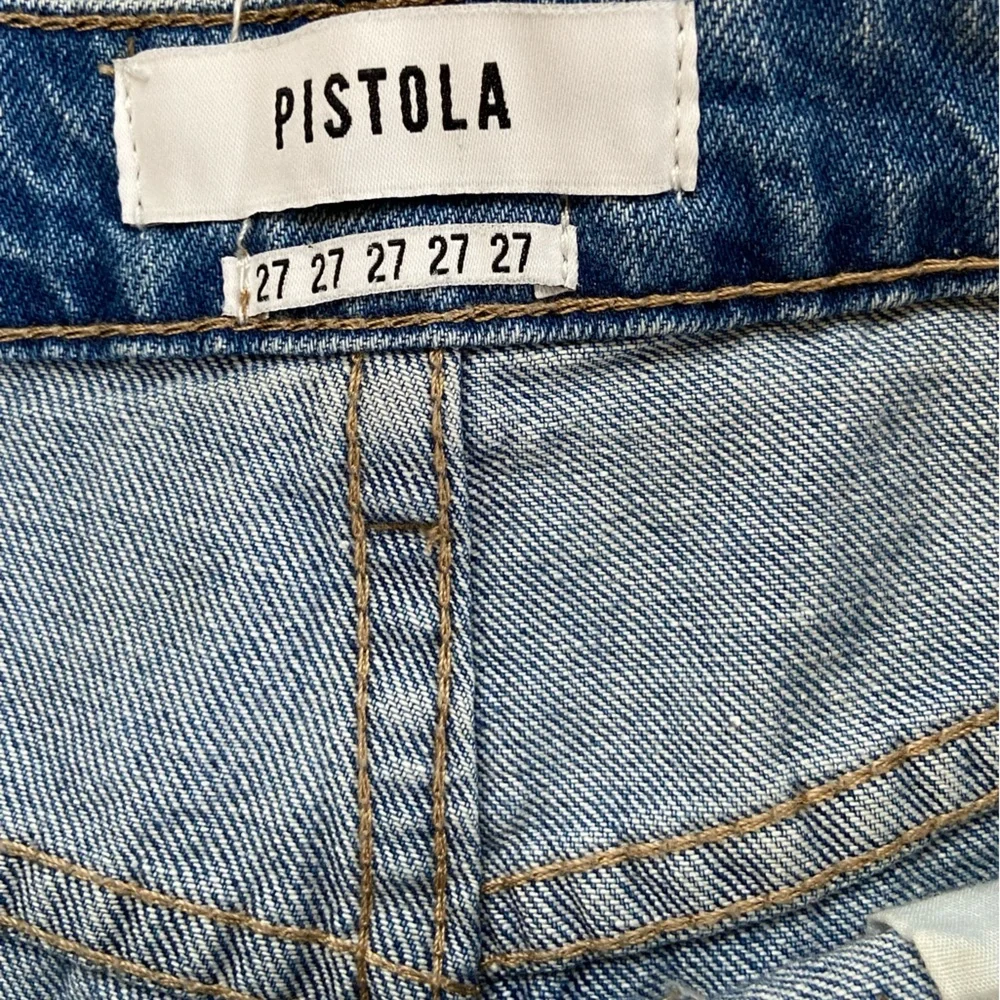 Pistola Rhinestone Crystal‎ Studded Cutoff Sz 27 Denim Blue Boho Festival Hippie